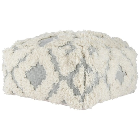 LUMA GRAY/IVORY POUF