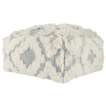 LUMA GRAY/IVORY POUF
