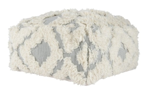 LUMA GRAY/IVORY POUF