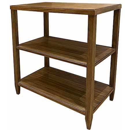 RECTANGLE TIERED END TABLE-NATURAL