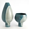 Global Views Accents Two Tone Pod Vase-Azure-Squat