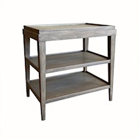 RECTANGLE SIDE TABLE W/ LIP TOP-RABBIT