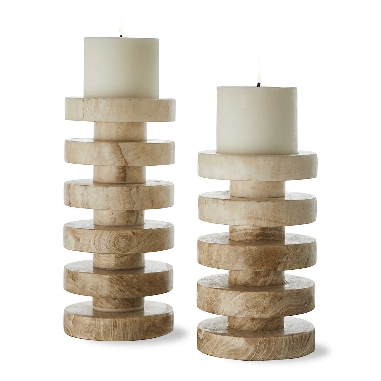 Uttermost Accessories - Candle Holders EMORA PILLAR CANDLEHOLDERS, S/2