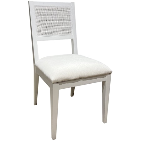 CANE BACK DINING CHAIR- GHOST