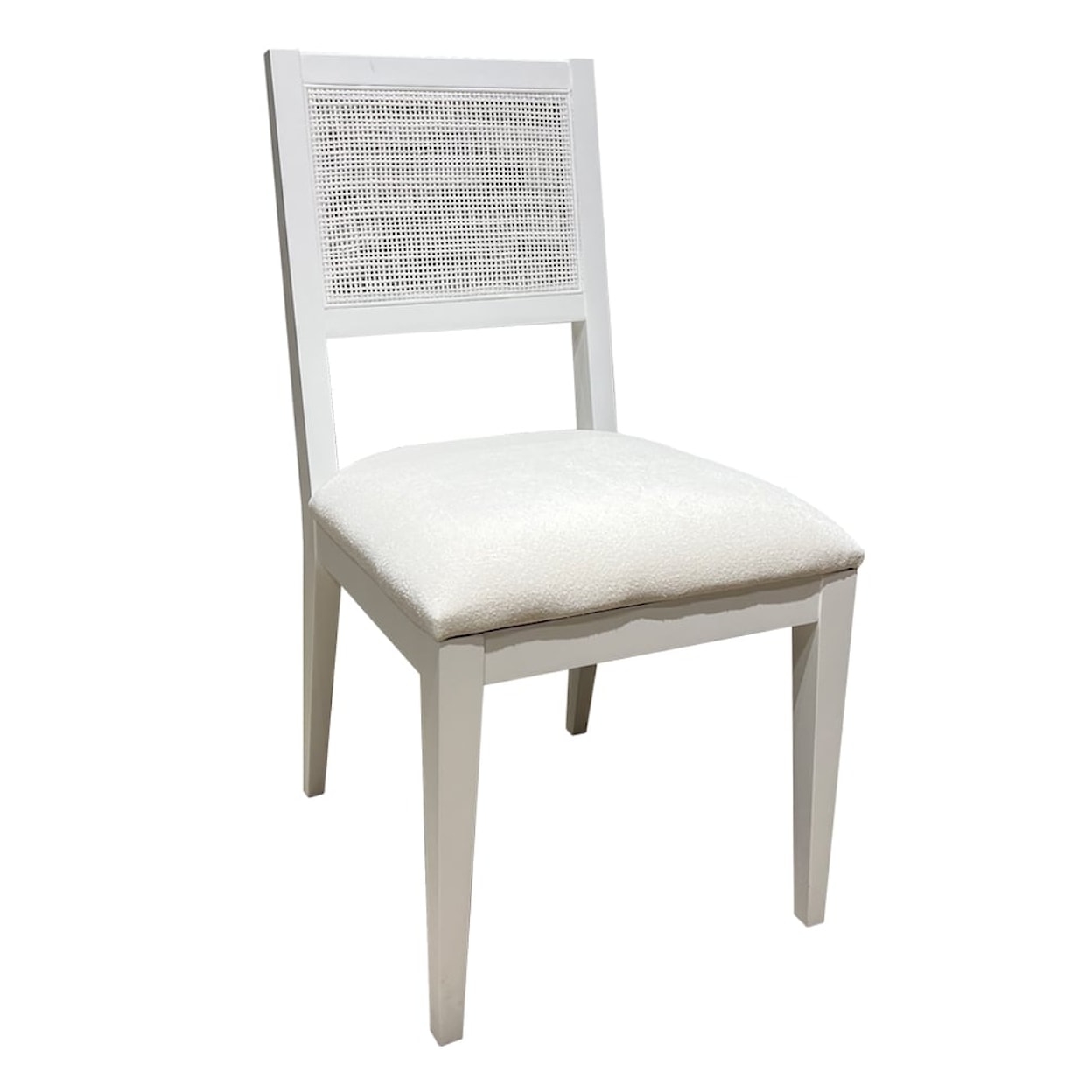 Oliver Home Furnishings Dining Chairs CANE BACK DINING CHAIR- GHOST