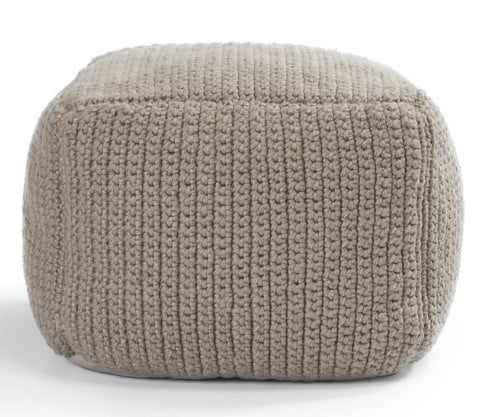 Classic Home Floor Cushions PERFORMANCE PRISM NATURAL POUF