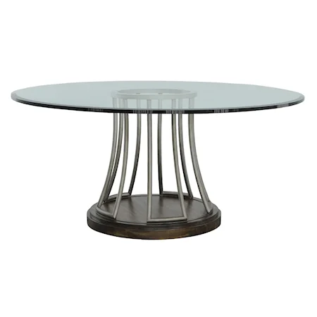 West Camden 60" Glass Top Dining Table