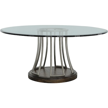 West Camden 60" Glass Top Dining Table