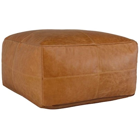 LEATHER DUMONT CHESTNUT POUF