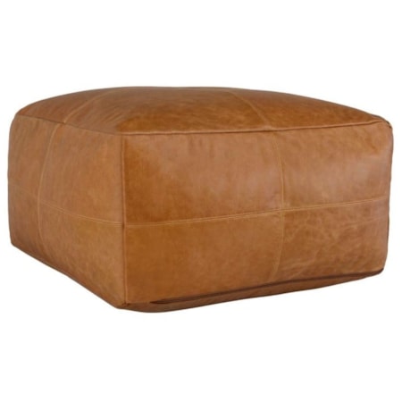 LEATHER DUMONT CHESTNUT POUF