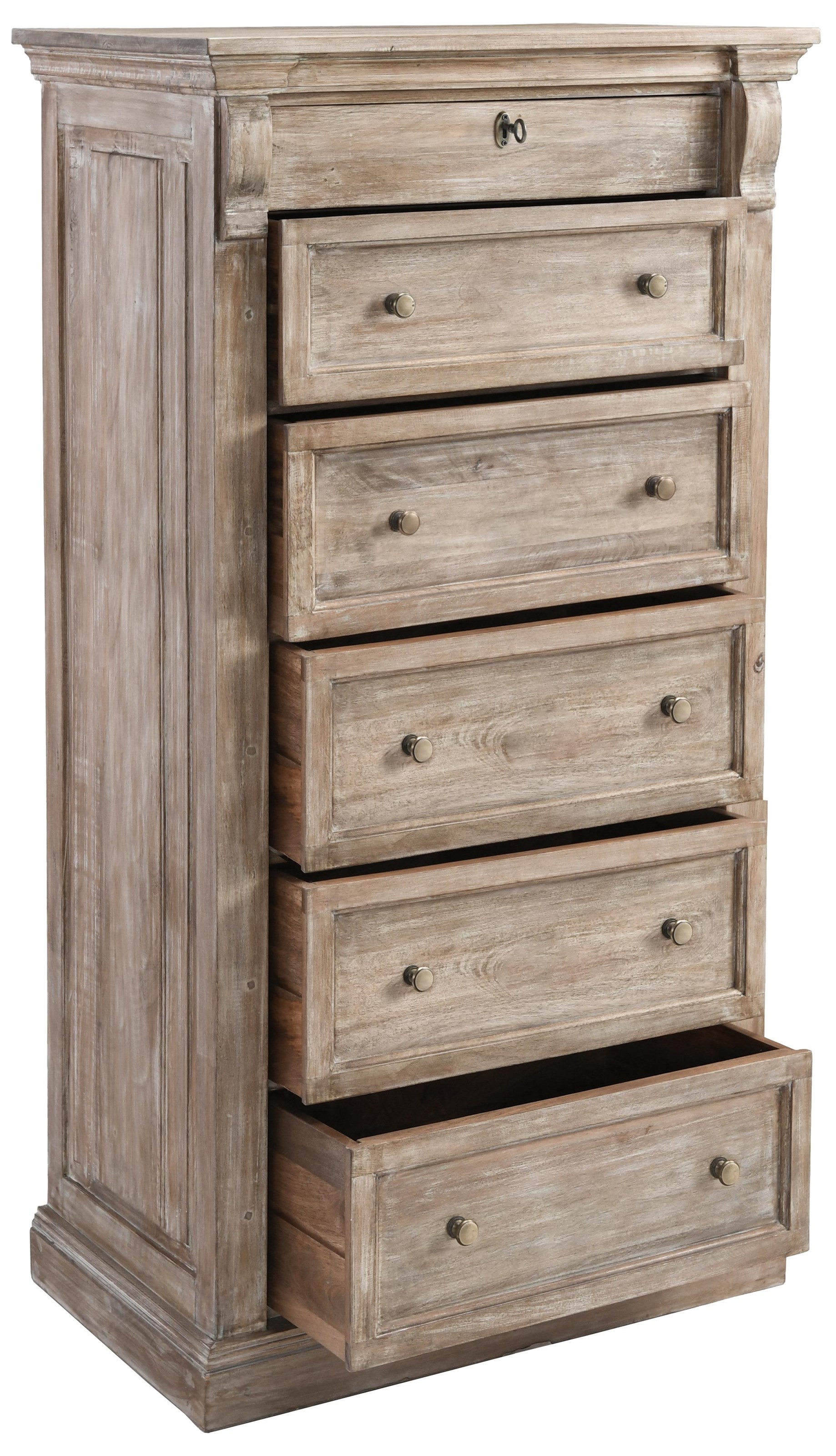 Classic Home Adelaide Wood 6Dwr Chest Natural White Wash