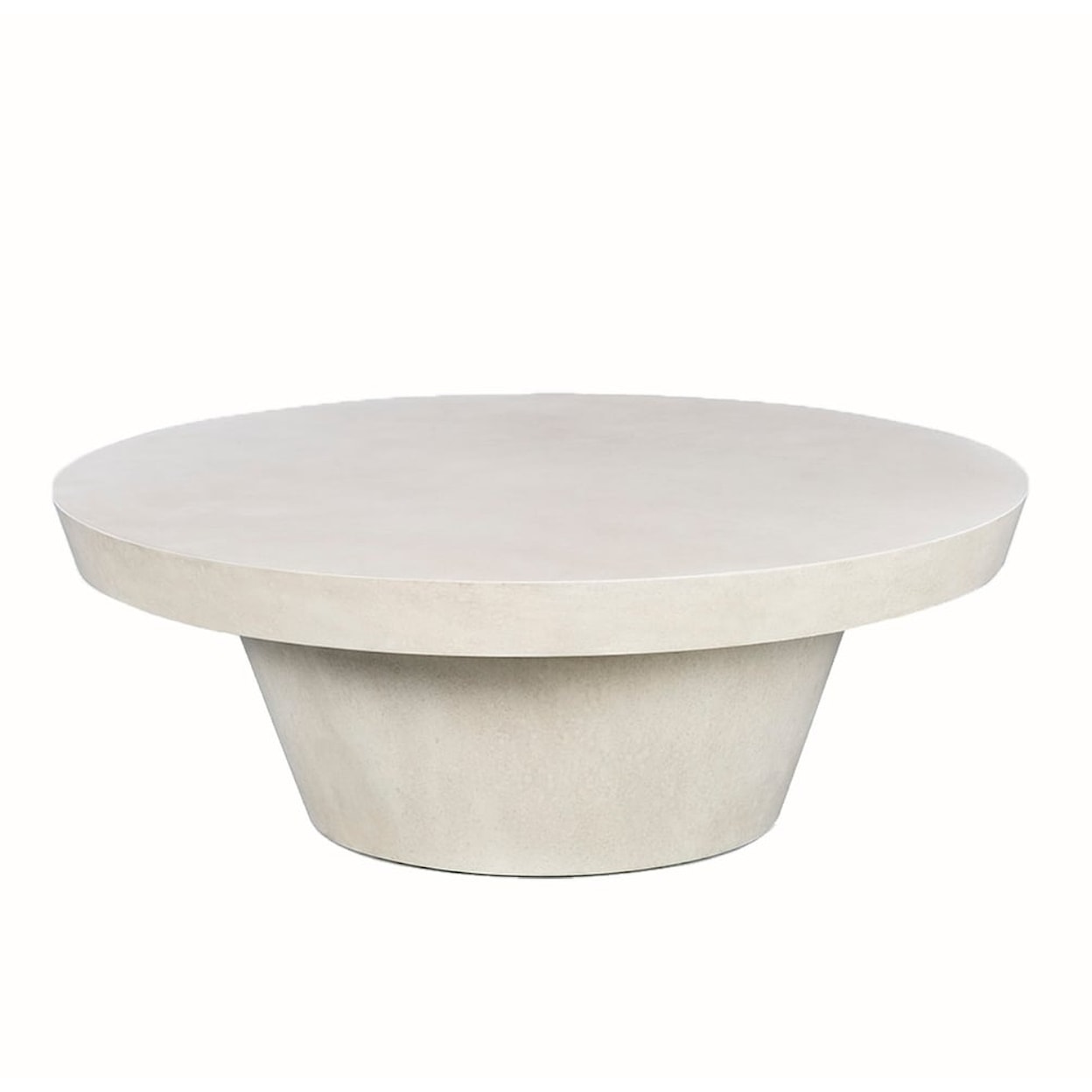 Oliver Home Furnishings Coffee Tables SCULPTED ROUND COFFEE TABLE-EGRET