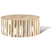 WHITE ACCENT TABLE, ROUND- LG