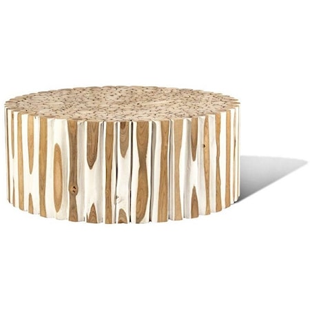 WHITE ACCENT TABLE, ROUND- LG