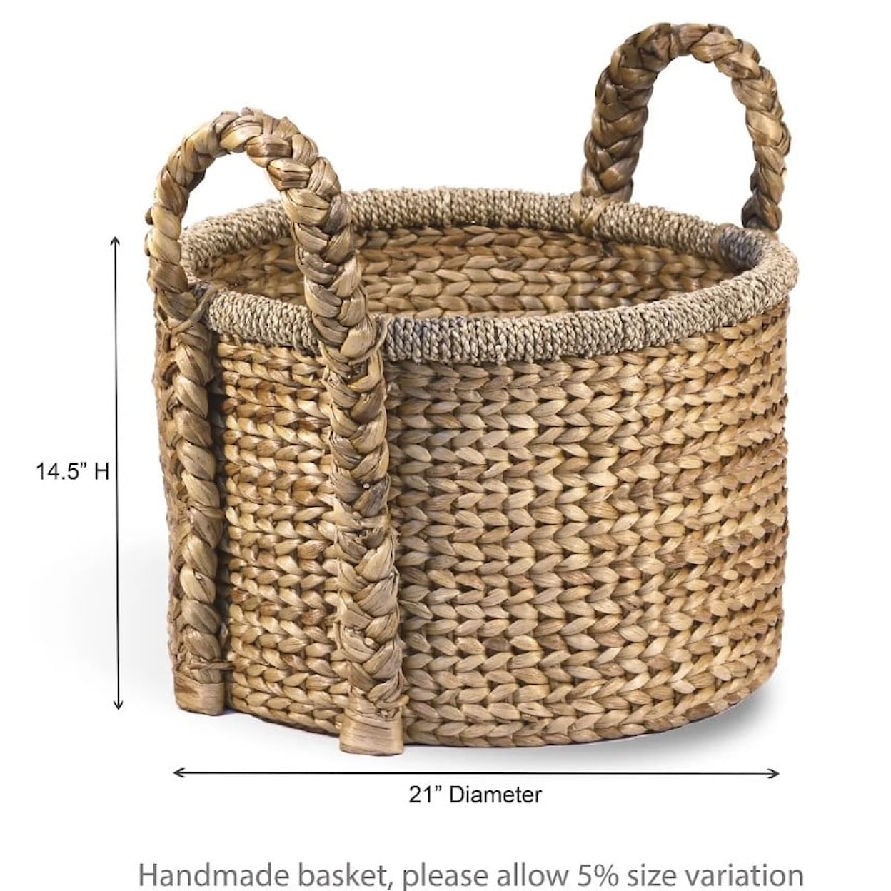 Ibolili Baskets and Sets WOVEN WATER HYACINTH BASKET, ROUND