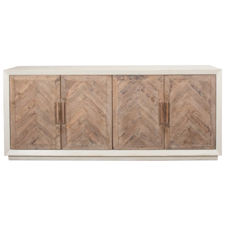 HOLLIS 4 DOOR SIDEBOARD, ANT WHITE