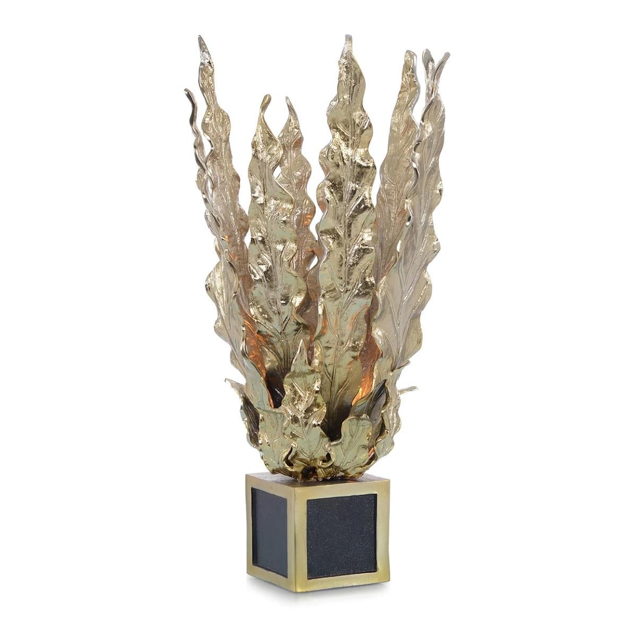 John-Richard Accessories & Botanicals HANDCRAFTED LEAVES ACCENT LAMP IN BRASS