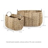 Ibolili Baskets and Sets WOVEN WATER HYACINTH BSKT W/ STAINLESS RINGS