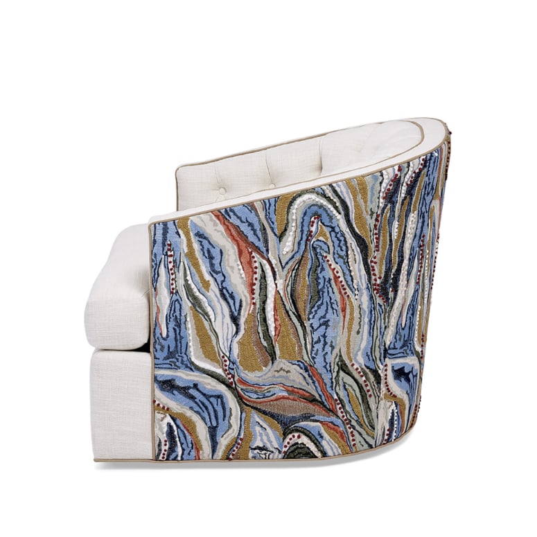 Massoud Chairs and Ottomans 723 BARDOT TUFTED SWIVEL CHAIR