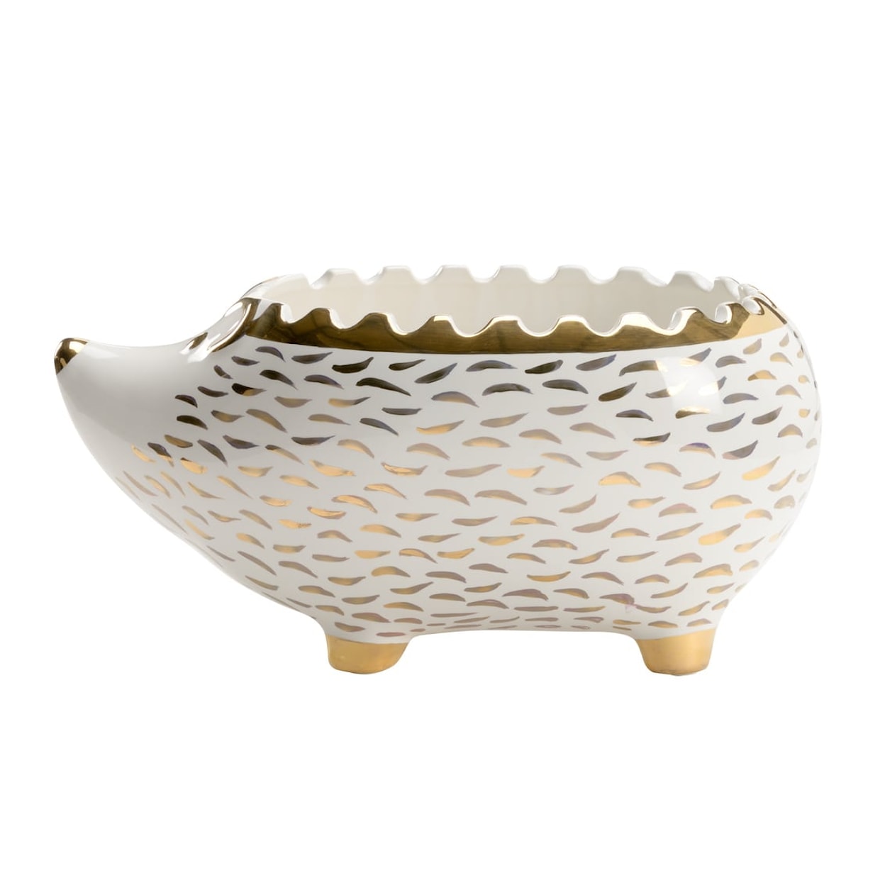 Chelsea House Bowls/Plates HEDGEHOG BOWL WHITE & GOLD