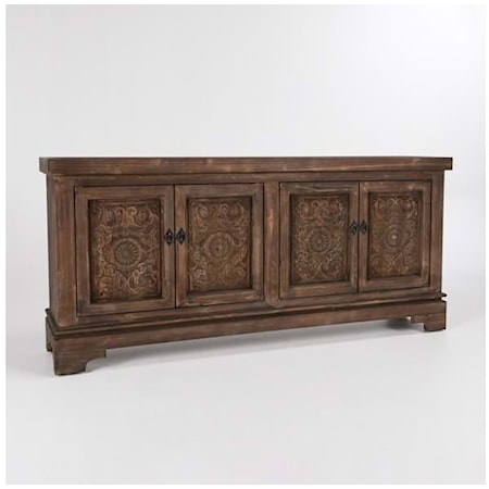 AMITA 4DR SIDEBOARD BROWN STONE