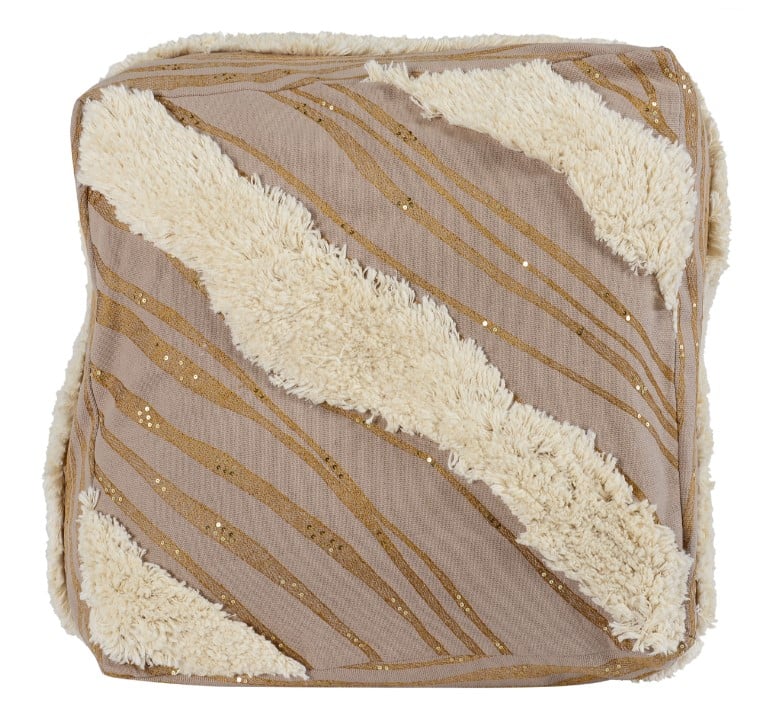 Classic Home Floor Cushions MERIDIAN NATURAL/IVORY POUF