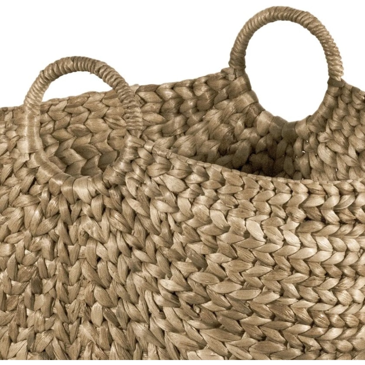 Ibolili Baskets and Sets BRAIDED WATER HYACINTH BASKET, OVAL