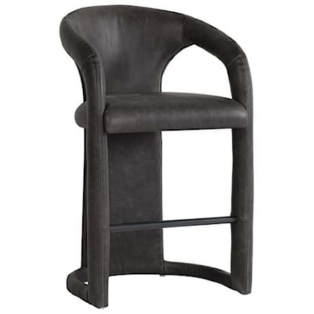 Archie Distressed Leather 26" Counter Stool