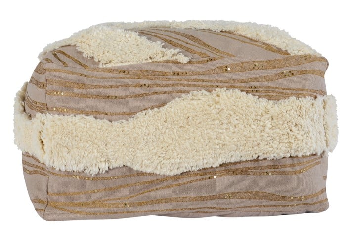 Classic Home Floor Cushions MERIDIAN NATURAL/IVORY POUF