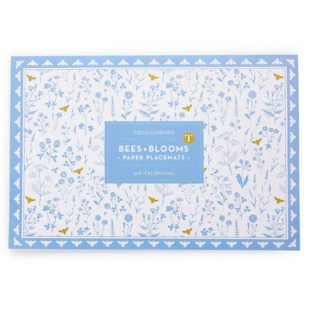Bees and Blooms 40 Pc Paper Placemat Book
