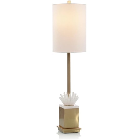 SELENITE/COFFEE BRONZE LAMP