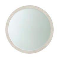 Round Wall Mirror with Pine Wood Trin