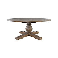 CALEB 72" ROUND DINING TABLE DISTRESSED BROWN