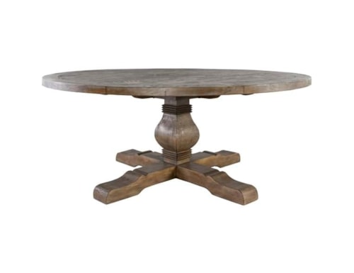 CALEB 72" ROUND DINING TABLE DISTRESSED BROWN