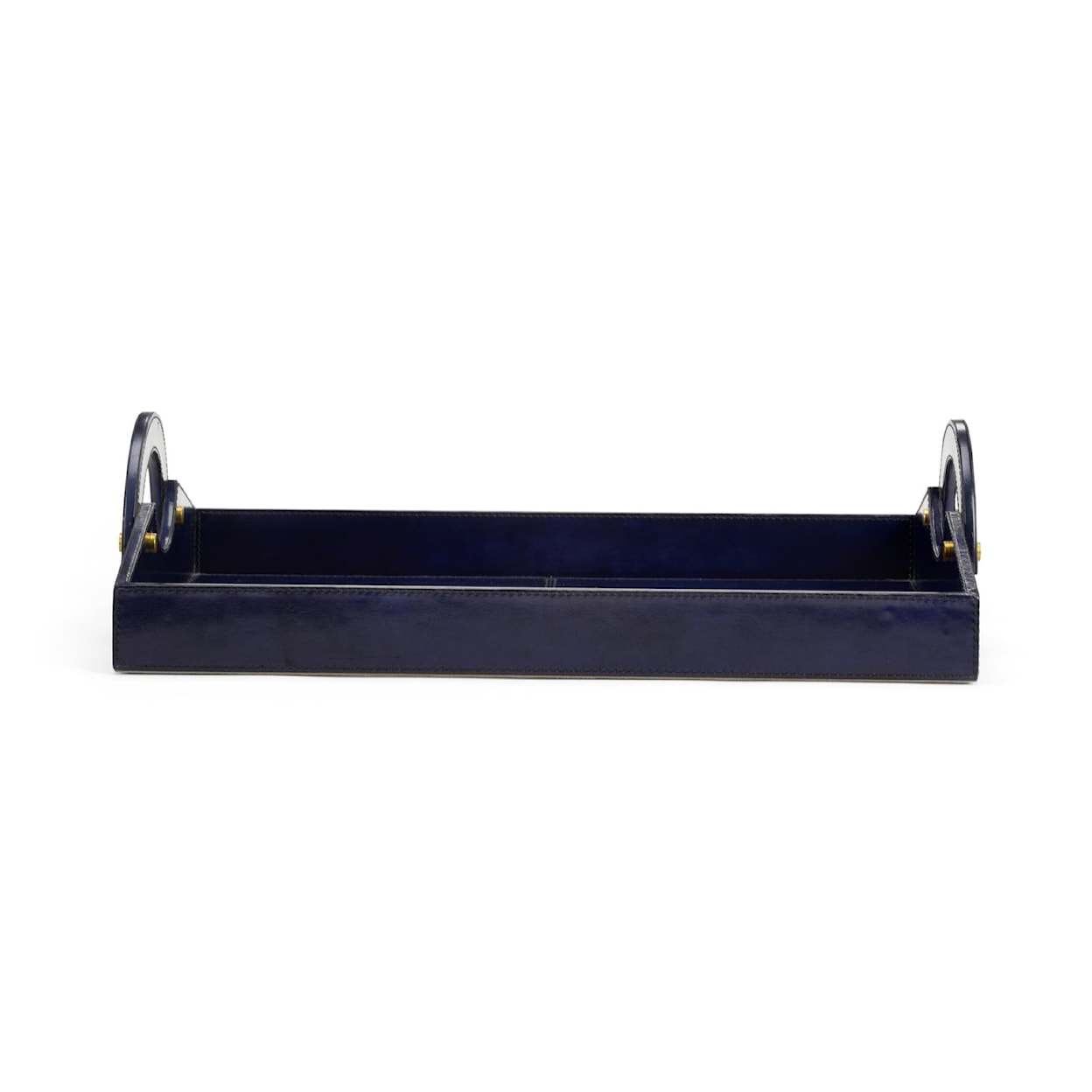 Chelsea House Trays, Platters & Bowls LEATHER TRAY- MIDNIGHT BLUE