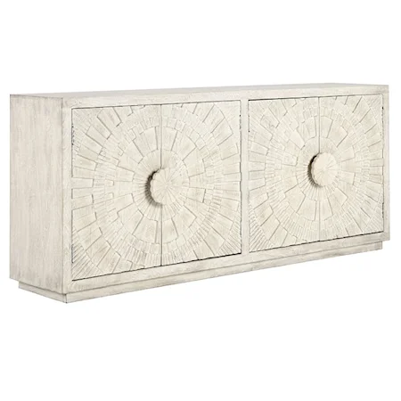 Apollo Mango Wood 4Dr Cabinet Coastal White
