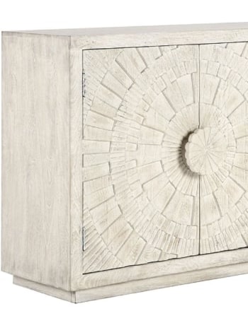 Apollo Mango Wood 4Dr Cabinet Coastal White