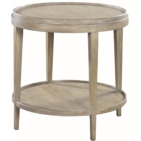 ROUND END TABLE W/ LIP TOP- RABBIT