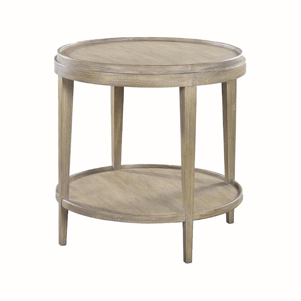 Oliver Home Furnishings End/ Side Tables ROUND END TABLE W/ LIP TOP- RABBIT