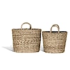 Ibolili Baskets and Sets ELEMENTAL WATER HYACINTH BASKET, RND- S/2