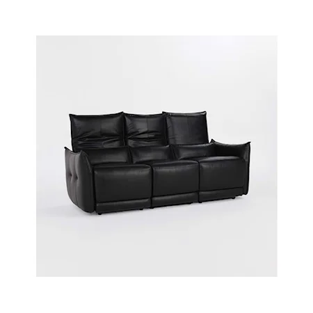 AMSTERDAM 3 STR RECLINER SOFA BLACK