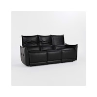 AMSTERDAM 3 STR RECLINER SOFA BLACK