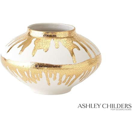 Nuove Vase-Gold Drips-Sm