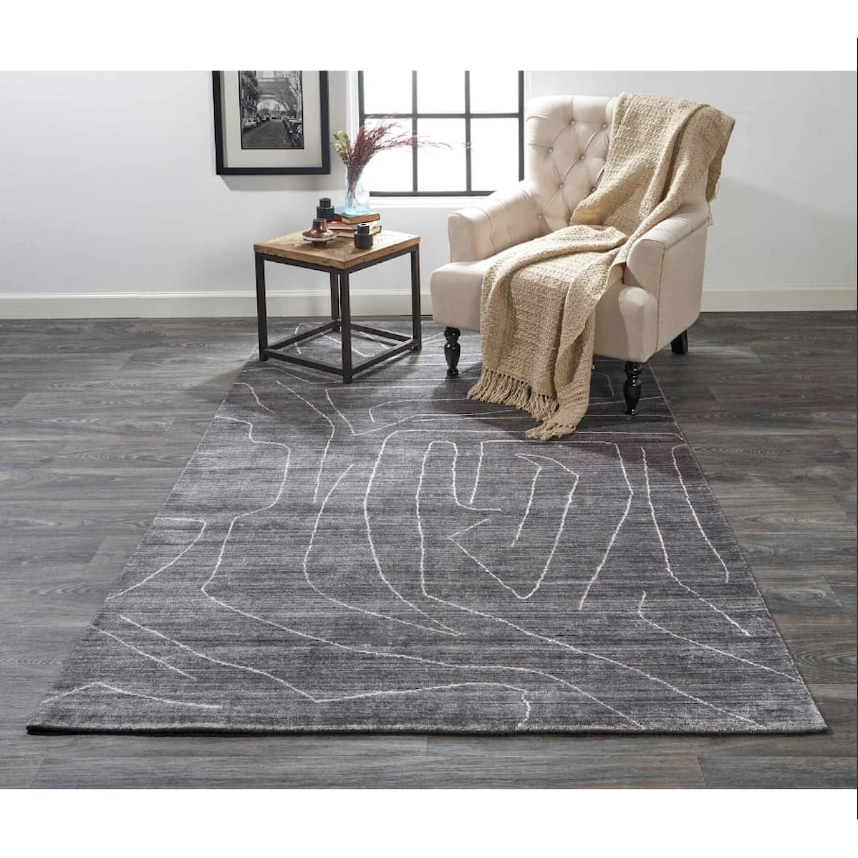 Feizy Rugs Lennox Lennox 8698F in Charcoal