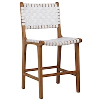 Dale Counter Stool with White/Natural Wood Frame