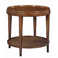 ROUND SIDE TABLE W/ LIP TOP- RUSTIC