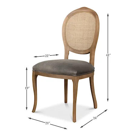 Oval Cane Back Side Chair