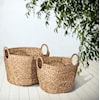 Ibolili Baskets and Sets BRAIDED WATER HYACINTH BASKET, OVAL- S/2