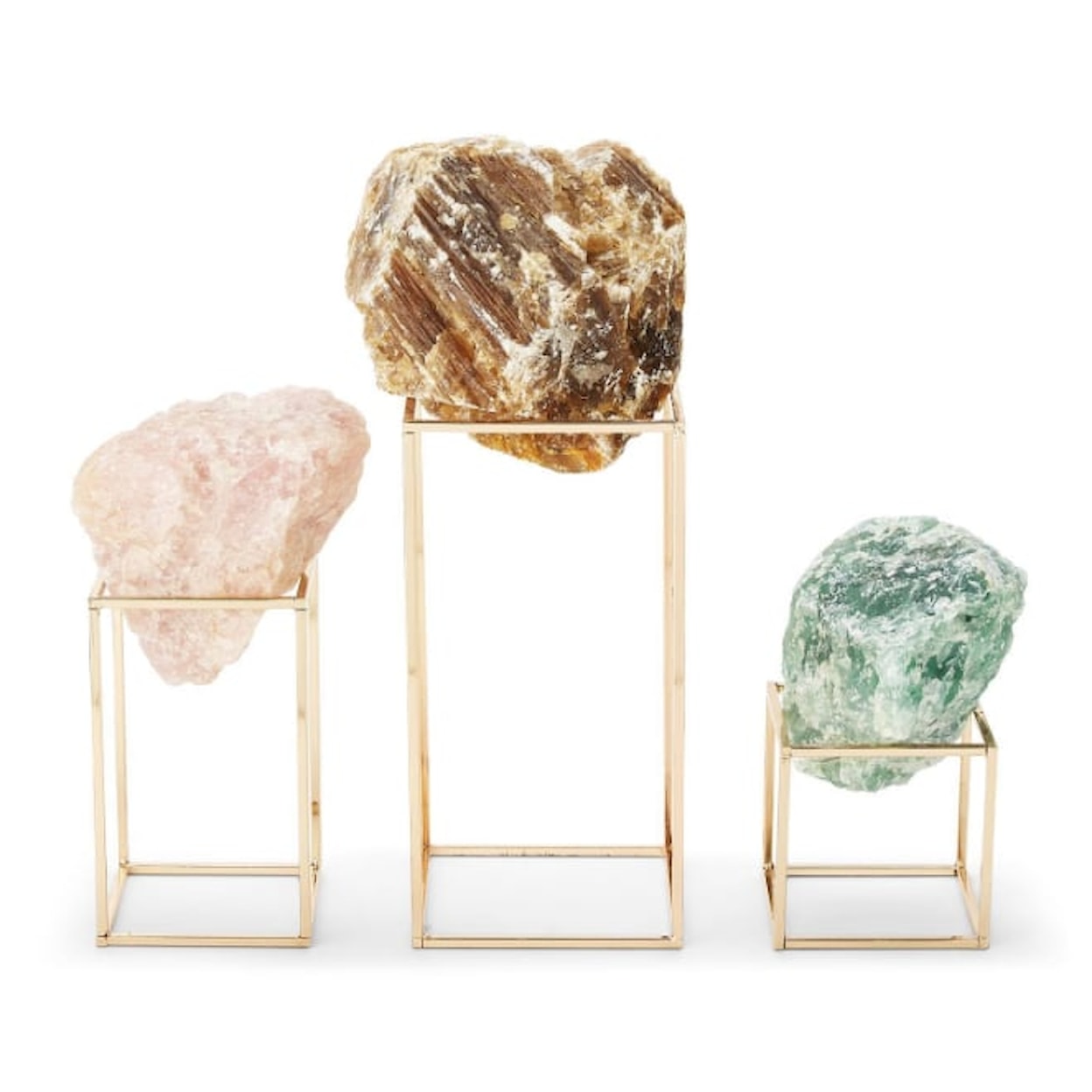 Two's Company Urban Nest S/3 Natural Stones on Metal Stand - 3 Colors