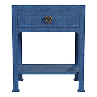 Chatham Nightstand, Blue Raffia